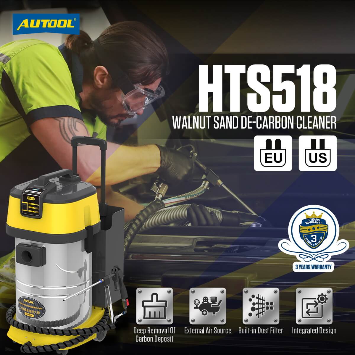 AuTool HTS518 pjeskarenje orahovim ljuskama - Slika 3