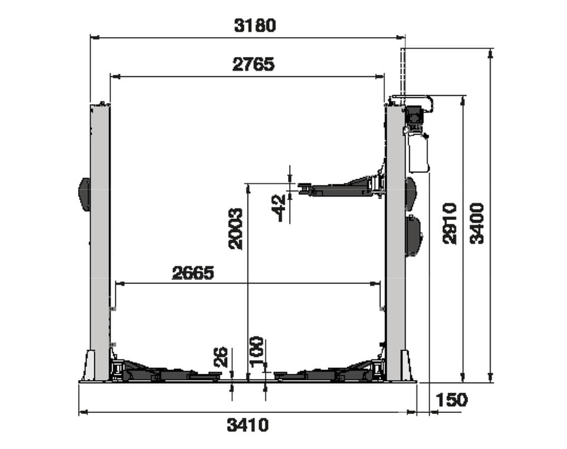 Mondolfo Ferro Titan PI 235HC-B – 3500kg / 220V - Slika 2