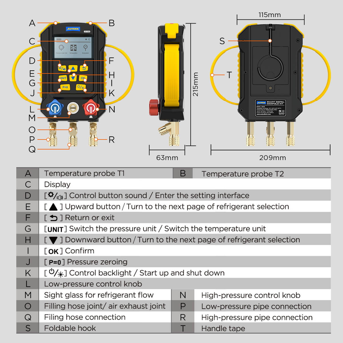 AuTool LM160 digitalna grupa manometara - Slika 14