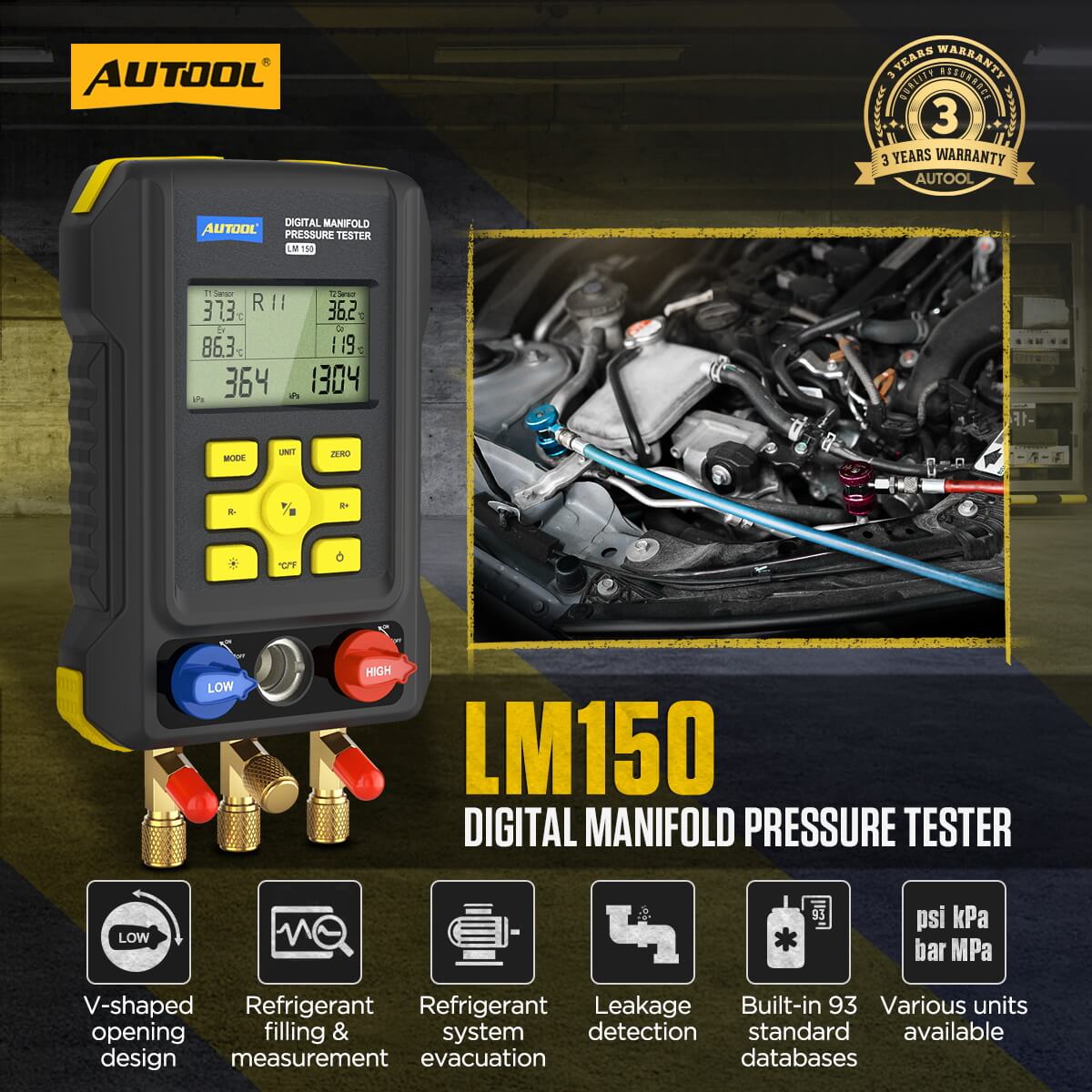 AuTool LM150 digitalna grupa manometara - Slika 3