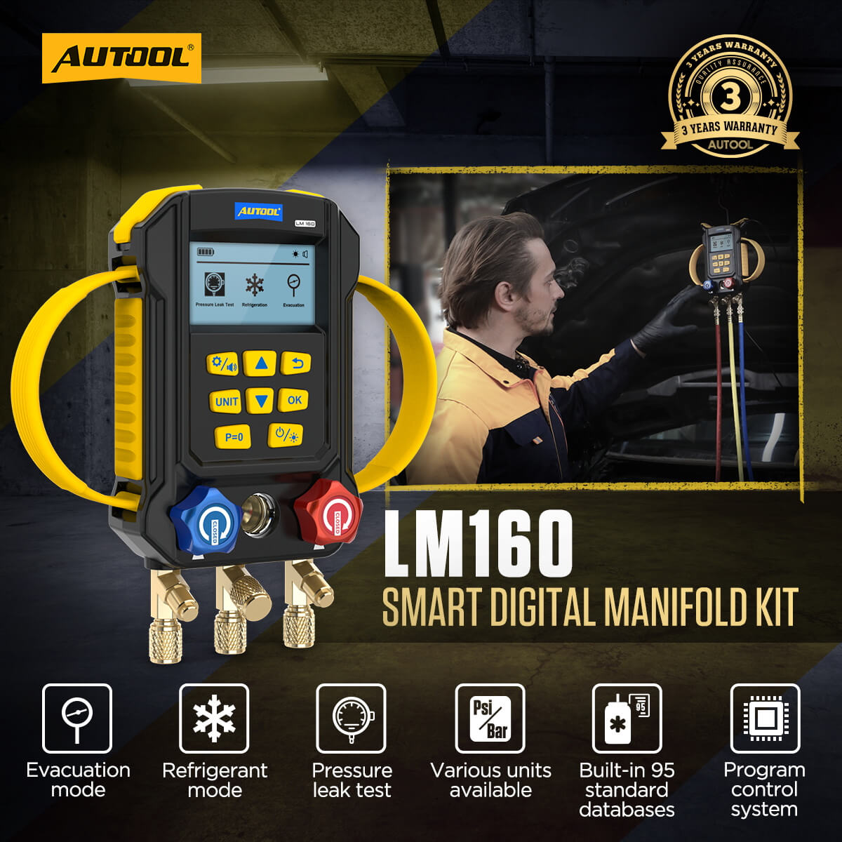 AuTool LM160 digitalna grupa manometara - Slika 3