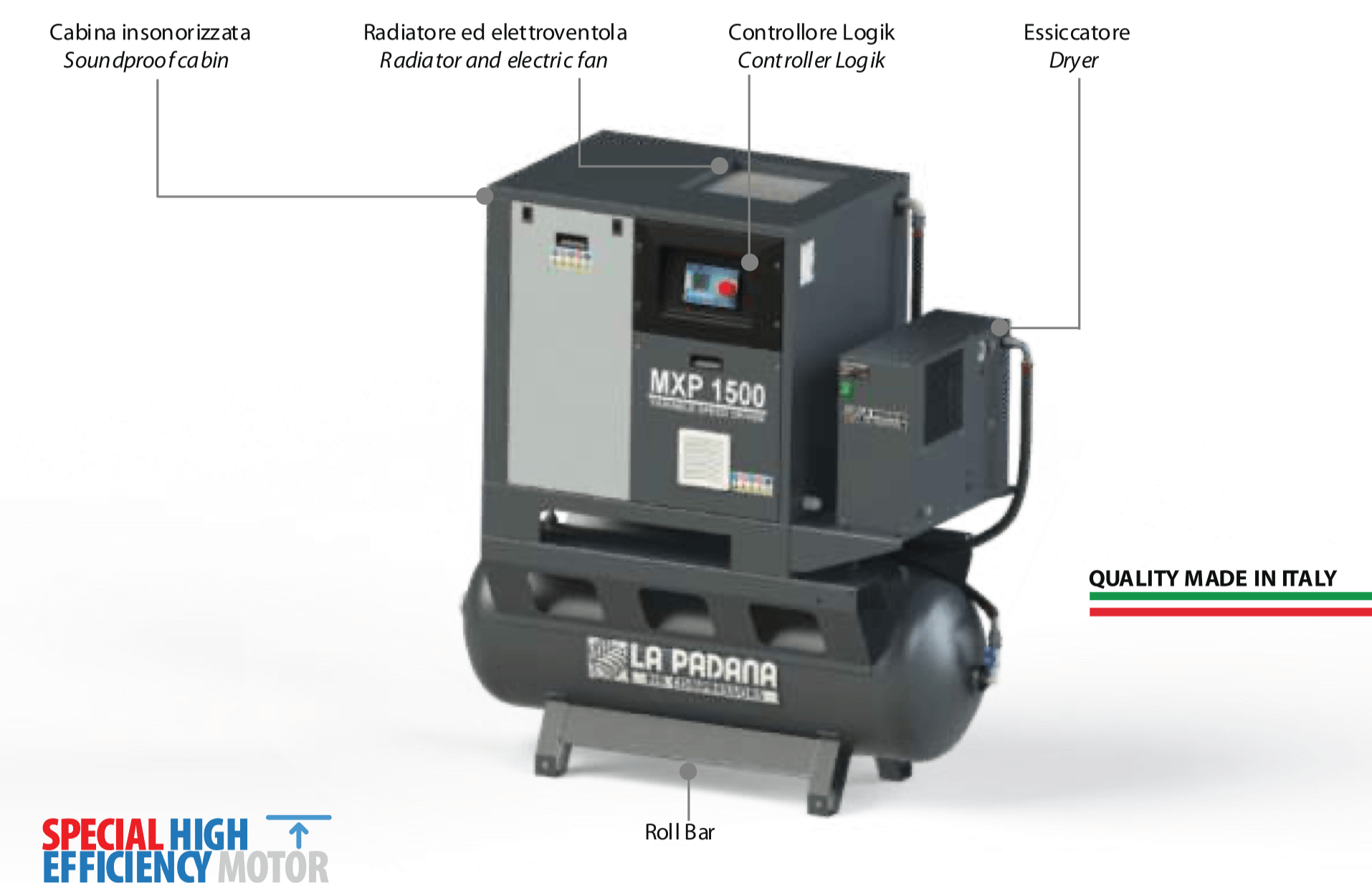La Padana MXP 550-270E –270 litara rezervoar , 550 lit/min , 10 bara - Slika 3