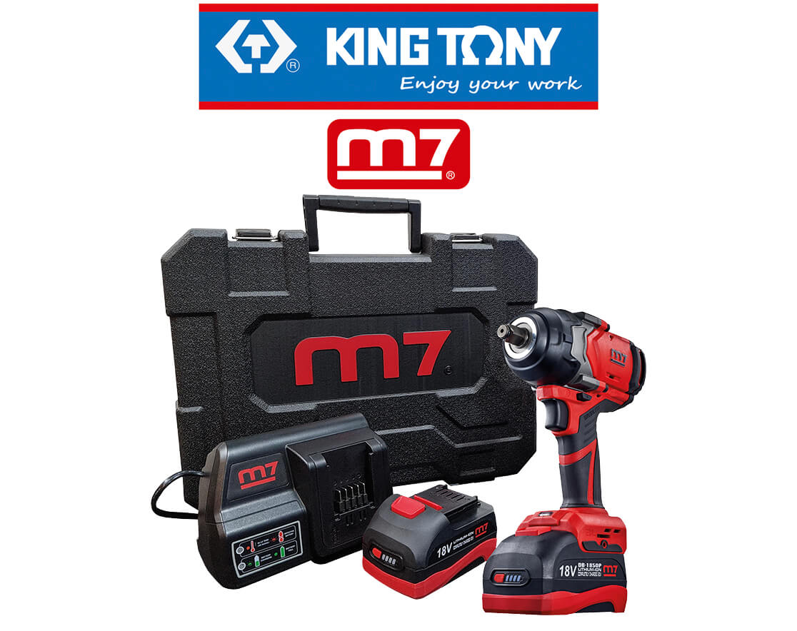KingTony M7 - DW406A set udarni 1/2" 2x5 Ah + punjač / 1600Nm